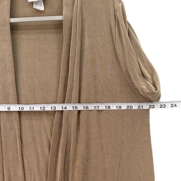 Jostar Travel Knit Open Front Cardigan Jacket Womens Size Large Beige - Picture 7 of 9